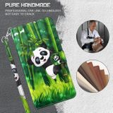 Peňaženkové 3D puzdro PAINTING na Honor X8 4G – Panda a bambus