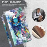 Peňaženkové 3D kožene puzdro Painting Pattern na Xiaomi Redmi Note 10/10S - Watercolor Owl