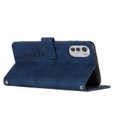 Peňaženkové kožené puzdro Smile Embossed na Moto E32 - Modrá