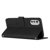 Peňaženkové kožené puzdro Smile Embossed na Moto E32 - Čierna