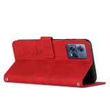 Peňaženkové kožené puzdro Heart na Motorola Edge 30 Fusion - Červená