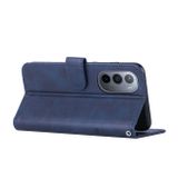 Peňaženkové kožené puzdro Calf na Motorola Edge 30 Ultra - Modrá