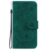 Peňaženkové kožené puzdro Butterfly Rose na Motorola Edge 30 Fusion - Zelená