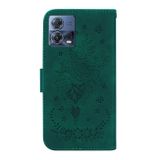 Peňaženkové kožené puzdro Butterfly Rose na Motorola Edge 30 Fusion - Zelená