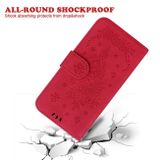 Peňaženkové kožené puzdro Butterfly Rose na Motorola Edge 30 Fusion - Červená