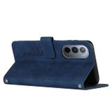 Peňaženkové kožené puzdro Heart na Motorola Edge 30 Ultra - Modrá