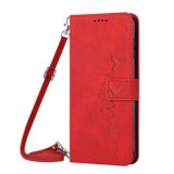 Peňaženkové kožené puzdro HEART na Xiaomi Redmi A1 – Červená