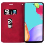 Peňaženkové kožené puzdro Business na Samsung Galaxy A73 5G - Červená