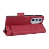 Peňaženkové kožené puzdro Magnetic Clasp na Motorola Edge 30 Pro - Červená