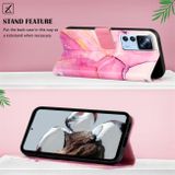 Peňaženkové 3D puzdro PATTERN na Xiaomi 12T / 12 Pro – Ružová, fialová, zlatá
