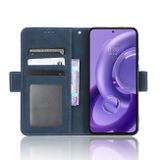 Peňaženkové kožené puzdro Calf Texture na Motorola Edge 30 Neo - Modrá