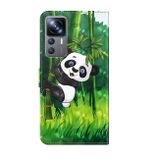 Peňaženkové 3D puzdro PAINTING na Xiaomi 12T / 12 Pro – Panda a bambus