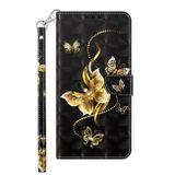 Peňaženkové 3D puzdro PAINTED na Samsung Galaxy A04s - Zlatý motýľ