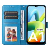 Peňaženkové kožené puzdro EMBOSSED na Xiaomi Redmi A1 – Modrá