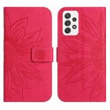 Peňaženkové kožené puzdro Sun Flower na Samsung Galaxy A73 5G - Ružovo červená