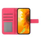 Peňaženkové kožené puzdro Sun Flower na Samsung Galaxy A73 5G - Ružovo červená