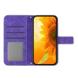 Peňaženkové kožené puzdro Sun Flower na Samsung Galaxy A73 5G - Tmavo fialová