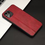Kožený kryt SEWING na Xiaomi Redmi A1 - Červená