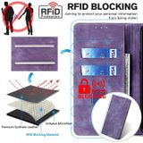 Peňaženkové kožené puzdro RFID na Honor X8 5G/X6 - Fialová