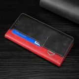 Peňaženkové kožené puzdro Contrast na Honor X8 5G/X6 - Červená + Čierna
