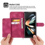 Peňaženkové kožené puzdro Flowers na Samsung Galaxy Z Fold4 - Červená