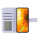 Peňaženkové kožené puzdro SUN FLOWER na Motorola Edge 20 - Fialová