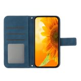 Peňaženkové kožené puzdro Sun Flower na Motorola Edge 20 Lite - Inky Blue