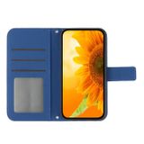 Peňaženkové kožené puzdro Sun Flower na Motorola Edge 30 Fusion - Tmavo modrá