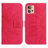 Peňaženkové kožené puzdro Sun Flower na Motorola Edge 30 Fusion - Ružovo červená