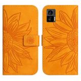 Peňaženkové kožené puzdro Sun Flower na Motorola Edge 30 Neo - Žltá
