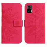 Peňaženkové kožené puzdro Sun Flower na Motorola Edge 30 Neo - Ružovo červená