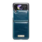Kožený kryt CaseMe Horse na Samsung Galaxy Z Flip4 - Modrá