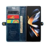 Peňaženkové kožené puzdro CaseMe Crazy Horse na Samsung Galaxy Z Fold4 - Modrá