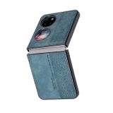 Peňaženkové kožené puzdro na Huawei P50 Pocket - Modrá