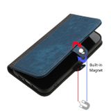 Peňaženkové kožené puzdro Double Fold na Motorola Edge 30 Fusion - Kráľovská modrá