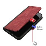 Peňaženkové kožené puzdro Double Fold na Motorola Edge 30 Fusion - Červená