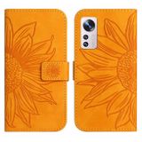 Peňaženkové kožené puzdro SUN FLOWER na Xiaomi 12 Lite – Žltá