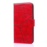 Peňaženkové kožené puzdro GEOMETRIC na Samsung Galaxy A04s – Červená