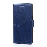 Peňaženkové kožené puzdro GEOMETRIC na Samsung Galaxy A04s – Modrá