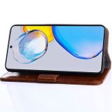 Peňaženkové kožené puzdro GEOMETRIC na Samsung Galaxy A04s – Svetlohnedá