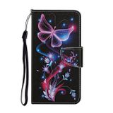 Peňaženkové kožené puzdro Drawing na Samsung Galaxy S23 5G – Fluorescent Butterfly