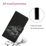 Peňaženkové kožené puzdro Drawing na Samsung Galaxy S23 5G – Black Cat