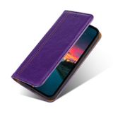 Peňaženkové kožené puzdro GRID na Samsung Galaxy A04s – Fialová