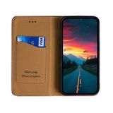 Peňaženkové kožené puzdro GRID na Samsung Galaxy A04s – Hnedá
