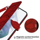 Peňaženkové kožené puzdro LIFE TREE na Samsung Galaxy S23 5G – Červená