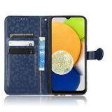 Peňaženkové kožené puzdro HONEYCOMB na Samsung Galaxy A03 – Modrá