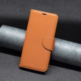 Peňaženkové kožené puzdro LITCHI na Samsung Galaxy A54 5G – Hnedá