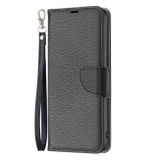 Peňaženkové kožené puzdro LITCHI na Samsung Galaxy A54 5G – Čierna