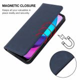 Peňaženkové kožené puzdro Magnetic Closure na Motorola Moto E20 / E30 / E40 - Modrá