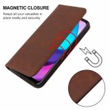 Peňaženkové kožené puzdro Magnetic Closure na Motorola Moto E20 / E30 / E40 - Hnedá